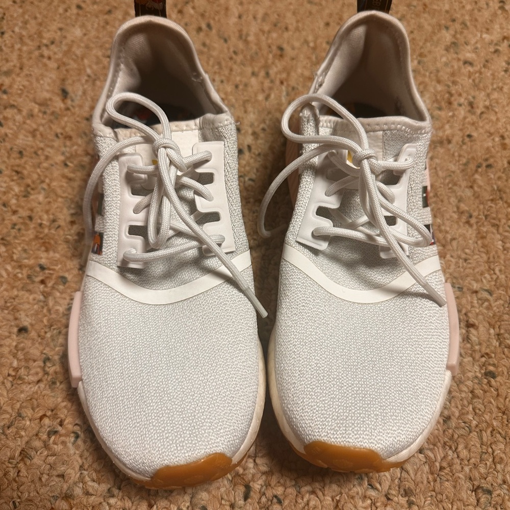 Adidas White Sneakers with Floral Interior